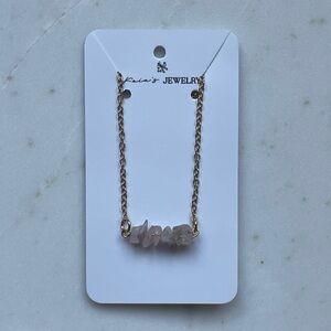 Handmade Rose quartz mini crystal row necklace